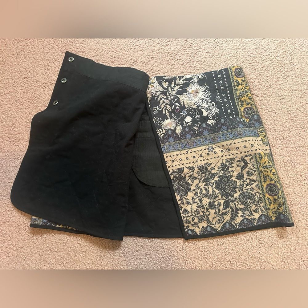 NWT Free People Mad Love Bohemian Black and Quilted Wrap Skirt $128 MSRP - Picture 5 of 10